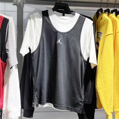 現貨熱銷-大牌潮款Nike耐吉Jordan男籃球訓練背心AJ速干網眼兩件套短袖T恤衫 DM1832