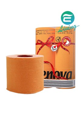 【易油網】【缺貨】RENOVA橘色 浴廁用 衛生紙 廁所 (一組六捲) #20794