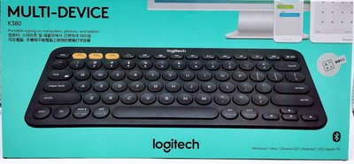 完整盒裝【羅技】 LOGITECH K380 多工藍牙鍵盤 三個藍牙裝置可切換使用 黑色 【有注音符號】公司貨
