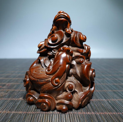古玩k 黃楊木貔貅木雕擺件   Y0034