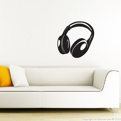 『摩達客』法國Ambiance 大耳機 家飾設計壁貼(70112078015)