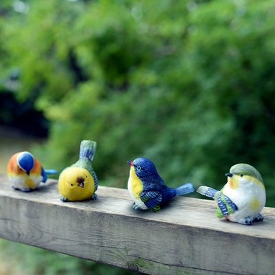 現貨 花園擺件 正版創意家居裝飾 可愛鳥窩仿真小鳥擺件 客廳桌面擺件