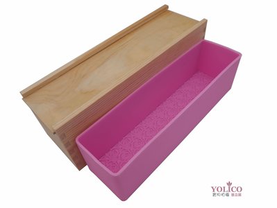 【悠立固】L35 長方形手工皂DIY模具 玫瑰吐司雙開木盒 可保温（矽膠模+木盒) 出皂1kg