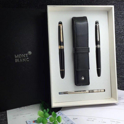海外購Mont Blanc 萬寶龍 簽字筆圓珠筆對筆組合套裝搭配皮套送筆芯 萬寶龍情侶鋼筆套裝 可自行搭配簽字筆鋼筆
