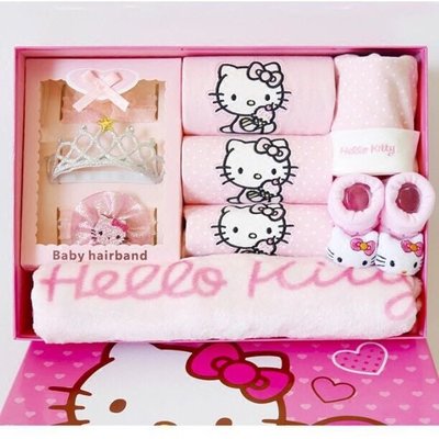 **預購** Hello Kitty 凱蒂貓禮盒 彌月禮盒 滿月禮盒 衣服套裝禮盒 新生兒禮盒 0～6個月 長袖 包屁衣