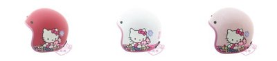 ♥小花凱蒂日本精品♥Hello Kitty凱蒂貓紅色白色粉色-糖果款安全帽成人安全帽附抗UV護目鏡88944302