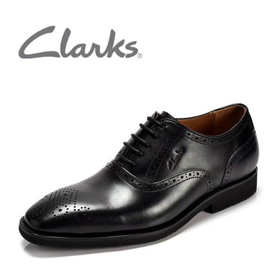 clarks其樂男鞋新款正裝皮鞋真皮時尚布洛克Whiddon Wing系帶婚鞋