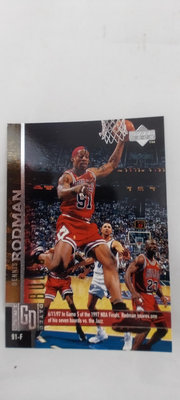 1998年NBA籃板王 Dennis  Rodman 在芝加哥公牛隊籃球之神Michael jordan 球員卡