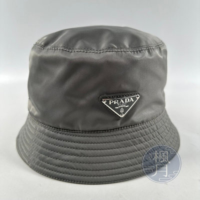 BRAND楓月 PRADA 普拉達 2HC137 灰色漁夫帽 #XL 配件 精品帽款 時尚流行