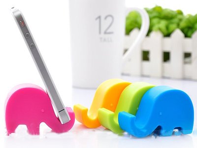 BO雜貨【SV6114】 可愛糖果色大象手機座 平板架 筷架 筆架 名片座 療癒小物