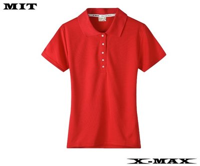 特價150~排汗王~X-MAX~台灣製-冰感系列-長版-素面POLO衫-女款-大紅~排汗衫~涼感紗~抗UV~客製化~