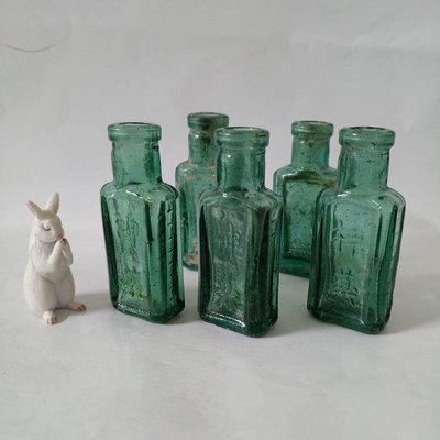 早期老藥瓶手工製作老玻璃瓶懷舊復古風格擺飾（1230）