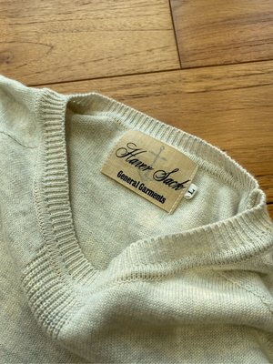 日本製 Haver Sack 針織 棉質 長袖上衣 L號 針織衫 毛衣 純棉 灰白色 復古 無肩線 haversack knitwear