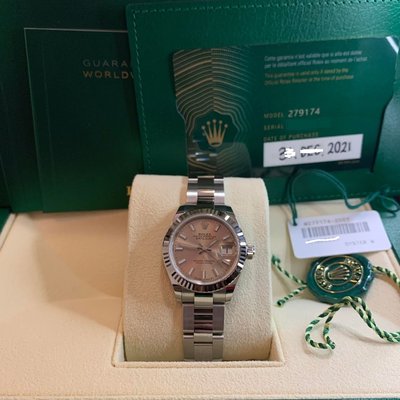 (已交流) ROLEX 勞力士 DateJust 28mm 279174 不鏽鋼 三版蠔式 粉色面盤  女錶 錶節未拆