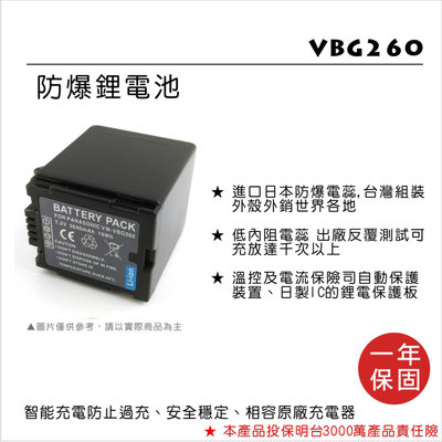 【數位小熊】樂華 FOR Panasonic 國際牌 VBG260 電池 TM350 TM700 HS200 HS700
