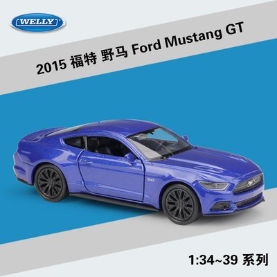 現貨汽車模型機車模型擺件WELLY威利1：36福特野馬2015 Ford Mustang GT仿真合金汽車模型