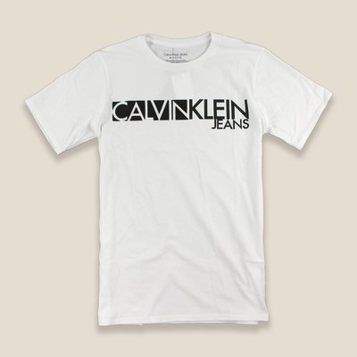 美國百分百【Calvin Klein】短袖 T恤 CK 上衣 T-shirt 短T logo 白色 XS S號 I336