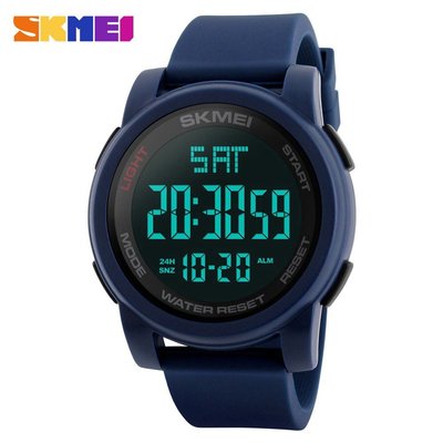 森尼3C-時刻美 SKMEI 1257 腕錶 男士日曆LED數碼手錶50米防水運動手錶LED 電子錶 運動手錶-品質保證