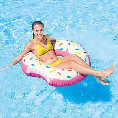水上設備 游泳 INTEX 56265 甜甜圈座圈 充氣躺椅 水上戲水游泳用品 浮排