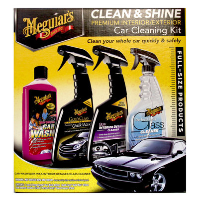 【易油網】【缺貨】Meguiar`s 超優質經濟組合包 G55136 內含 玻璃清潔 金鑽快速蠟 內裝清潔 洗車精