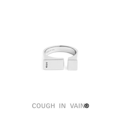 COUGH IN VAIN 切面鑲鉆925銀戒指創意小眾高級原創設計感指環