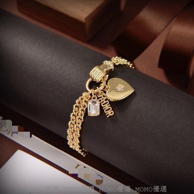 現貨-DIOR 手鏈黃銅材質帶標高品佛手手環簡約