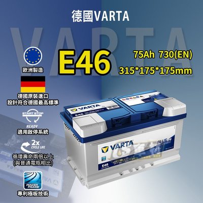 CS車材-VARTA 華達電池 E46 BLUE DYNAMIC EFB 非韓製 代客安裝 充電制御