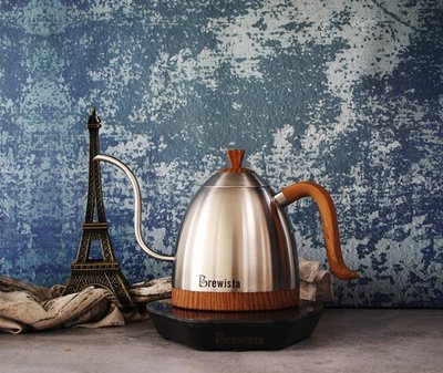 (送密封罐-+精品伊迪朵咖啡豆60g) Brewista Artisan 600ml細嘴可調溫不鏽鋼電水壺 不鏽鋼色
