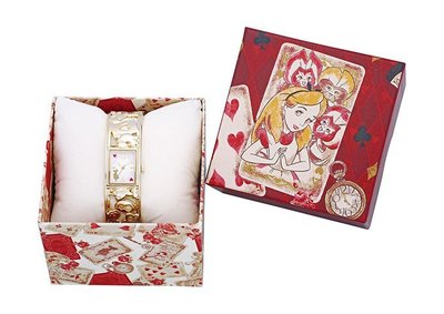 日本迪士尼 愛麗絲 手環手鐲手錶 禮盒包裝附禮物袋