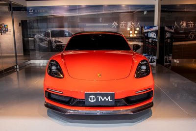 TWL台灣碳纖 Porsche 718 二手 GTS 德國原廠 前保桿 Cayman Boxster 改裝 套件