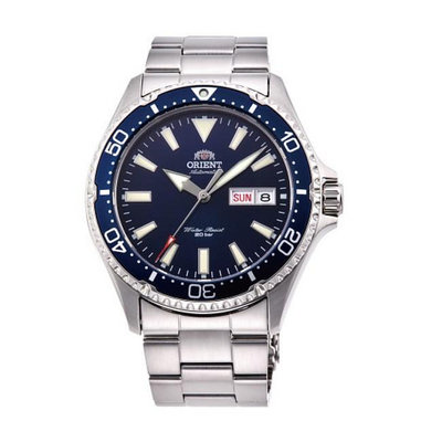 「官方授權」ORIENT東方錶 200m潛水錶 鋼帶款 藍色 RA-AA0002L
