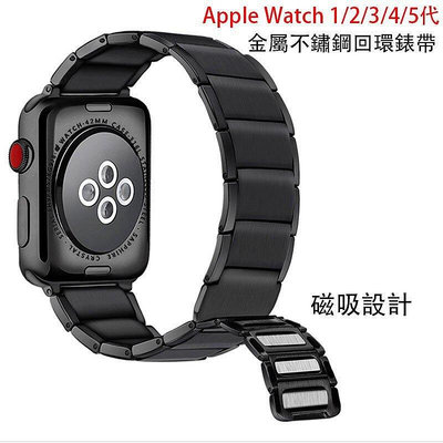 全館滿運 旺奇達 蘋果手錶錶帶 Apple Watch 5 4 3 2 1代 金屬不鏽鋼錶帶 磁吸回環錶帶 iWatch運動錶帶 可開發票
