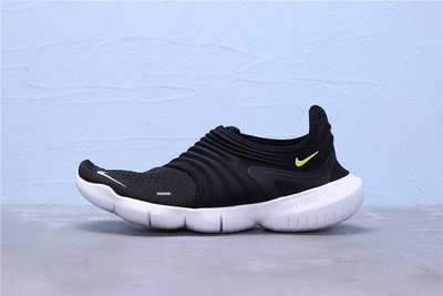 Nike Free Rn Flyknit 3.0 SF 黑白熒光綠 編織 休閒運動慢跑鞋 男鞋 AQ5707-001【ADIDAS x NIKE】