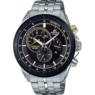 【台南時代鐘錶 CASIO】卡西歐 EDIFICE 賽車風格 鋼錶帶 計時男錶 EFR-561DB-1A 黑/銀