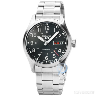 【柒號本舖】SEIKO精工次世代5號機械鋼帶腕錶-黑 / SRPJ81K1