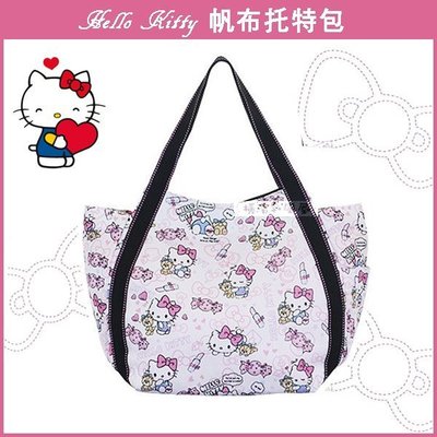 [橫濱和風屋] 日本 Hello Kitty 凱蒂貓  托特包 購物包 帆布包  側背包 手提袋 粉糖果 特價