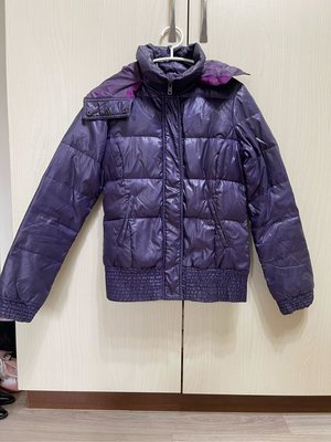 日本品牌moussy 深紫色羽絨連帽保暖外套