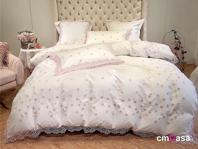 = cmCasa = [5641]歐式視覺浪漫設計 蕾絲花雨床品四件組/床包/床罩  唯美新發行