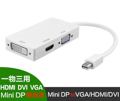 【rbi】Mini DisplayPort轉HDMI DVI VGA適配器 MDP轉接線 連接線 傳輸線 VA-004D
