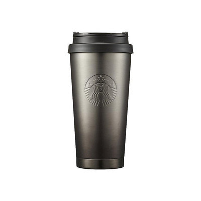 現貨 韓國直郵Starbucks星巴克不銹鋼保溫杯黑色簡約便攜徽標圖案473ml