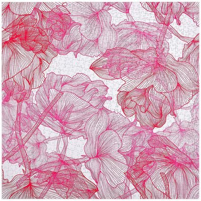 Bgraamiens Puzzle-The Rose - 1000 片粉紅色玫瑰時尚挑戰藍板拼圖