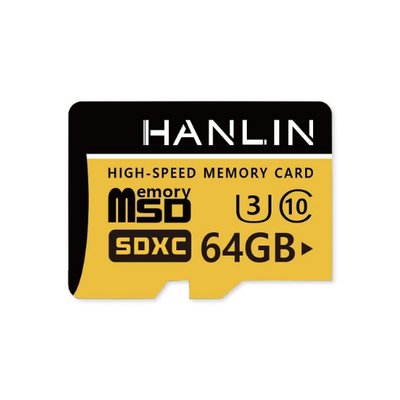HANLIN 64GB 高速記憶卡 Micro SD 記憶卡 SDHC C10 U3 TF 64G 小卡