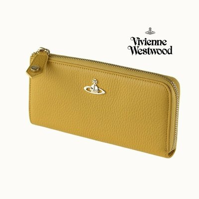 Vivienne Westwood ( 黃色 ) 真皮 L型拉鍊長夾 皮夾 錢包 中性款｜100%全新正品｜特價!