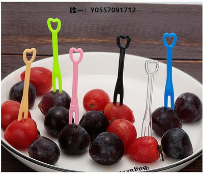 家用叉子一次性水果叉子 獨立包裝叉子愛心叉心形透明叉子水果甜點塑料叉叉子餐具