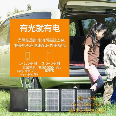 太陽能板太陽能充電板折疊便攜式發電手機快充單晶硅戶外電池12v