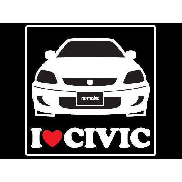 翔浜車業 日本純 Honda Civic Ek4 Ek9 Typer Civic6代汽車圖案貼紙 日本製 耐候處理 Yahoo奇摩拍賣