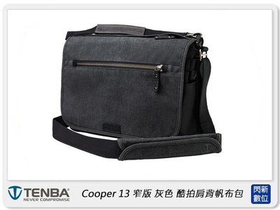 ☆閃新☆Tenba Cooper 13 窄版 酷拍 肩背帆布包 灰色 637-402 (公司貨) 側背包 相機包