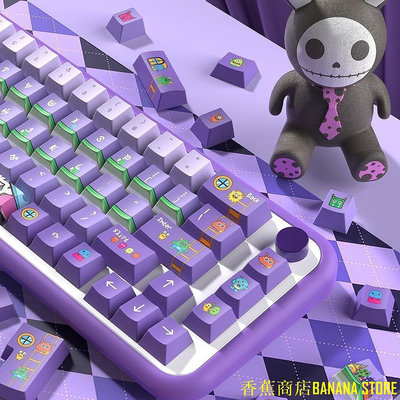 天極TJ百貨綠色和紫色個性化 Monster Keycaps Cherry Profile 適用於 Cherry Mx 60% 機械