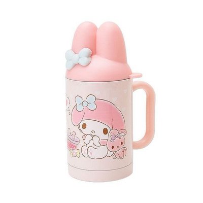 小花花日本精品♥ Hello Kitty   美樂蒂 保溫杯  真空不鏽鋼 保溫 隨手杯/杯子 兔耳造型11237105