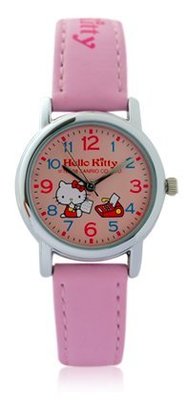 [時間達人] Hello Kitty KT570 三麗鷗正版授權 凱蒂貓傳真數字刻度腕錶 - 粉色